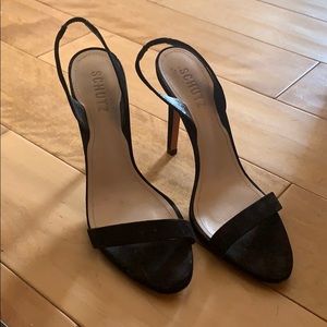 Schutz Black Strap Heel
